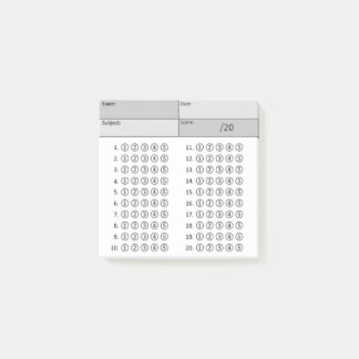 Answer Sheet (Bubbles)-Black & White Post-it Notes