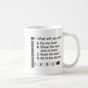 Answer Sheet Rock The Exam School Testing Encourag Coffee Mug