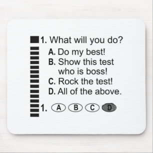 Answer Sheet Rock The Exam School Testing Encourag Mouse Mat
