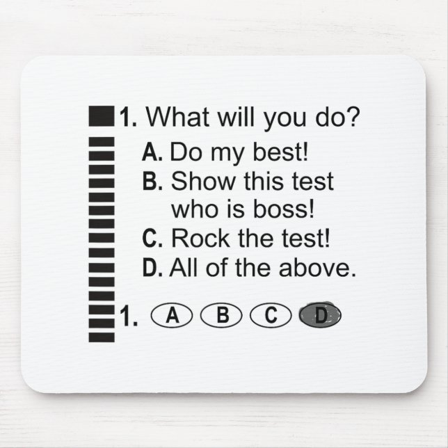 Answer Sheet Rock The Exam School Testing Encourag Mouse Mat (Front)