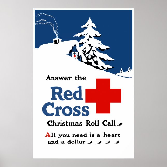Answer The Red Cross Christmas Roll Call Poster (Front)