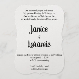 Answer to prayers Wedding Invitation