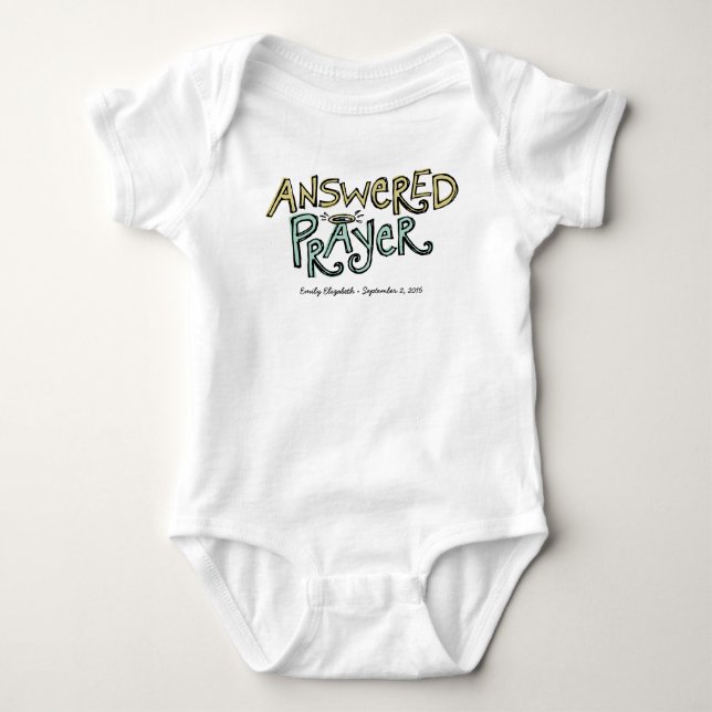 Answered Prayer Baby One Piece Bodysuit (Front)