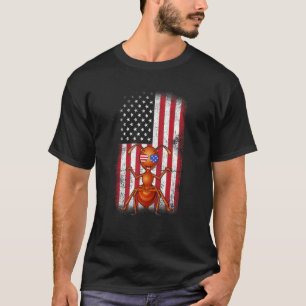 Ant American Flag Boys Girls Men Women Fourth Of J T-Shirt