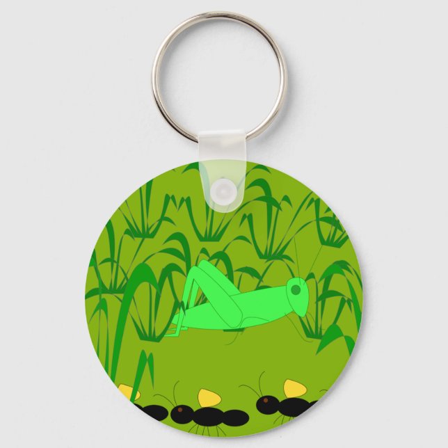 Ant and Grasshopper Keychain (Front)