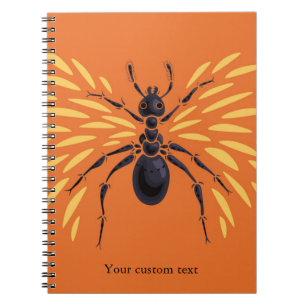 Ant Art Insect Lover Fiery Orange Entomology Notebook