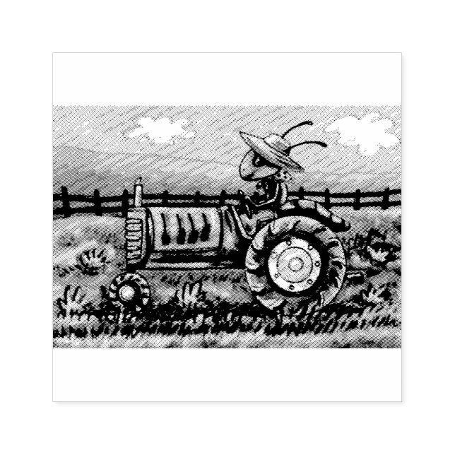 ANT FARM IN THE COUNTRY, TRACTOR RUBBER STAMP (Imprint)