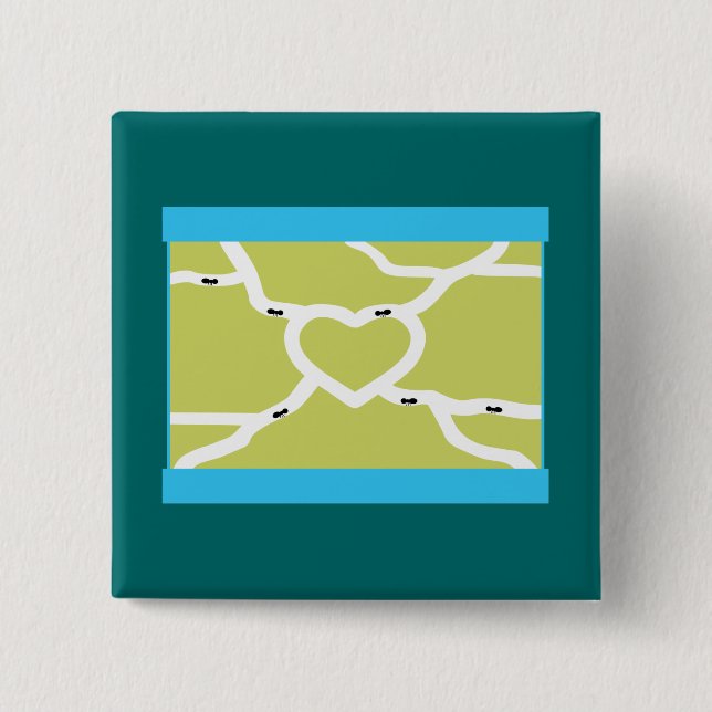 Ant Farm Love 15 Cm Square Badge (Front)