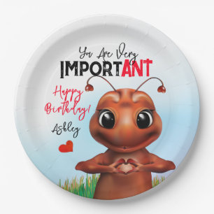 Ant Inspirational Sign Birthday Paper Plate