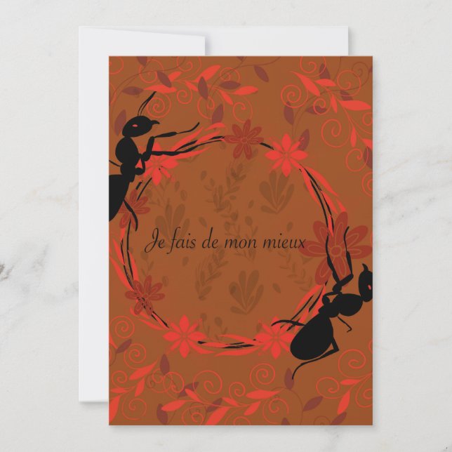 ant, positive affirmation, inspiring phrase invitation (Front)