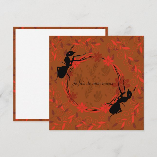 ant, positive affirmation, inspiring quote invitation (Front/Back)