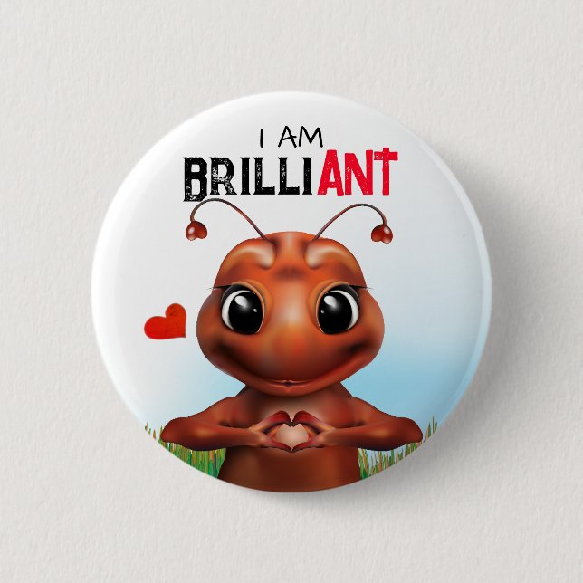 Ant Pun Sign Language 6 Cm Round Badge (Front)