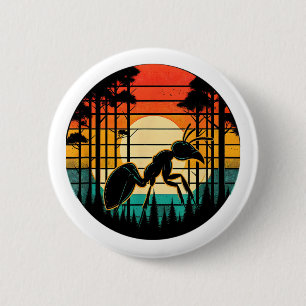 Ant Retro Sunset Vintage Colorful Ant Insects Love 6 Cm Round Badge