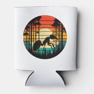Ant Retro Sunset Vintage Colourful Ant Insects Lov Can Cooler