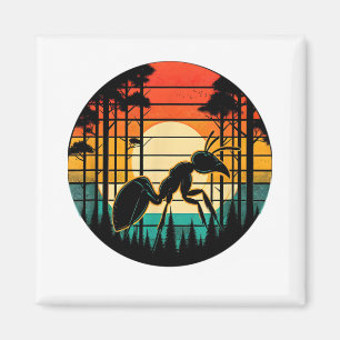 Ant Retro Sunset Vintage Colourful Ant Insects Lov Magnet