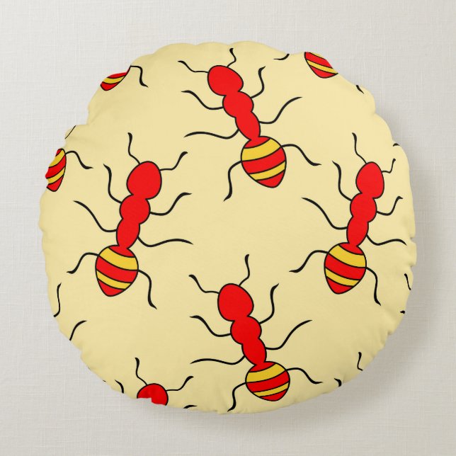 Ant seamless pattern vintageant, abstract, animal, round cushion (Front)