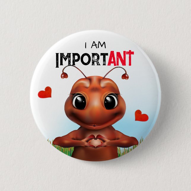 Ant Sign Language 6 Cm Round Badge (Front)