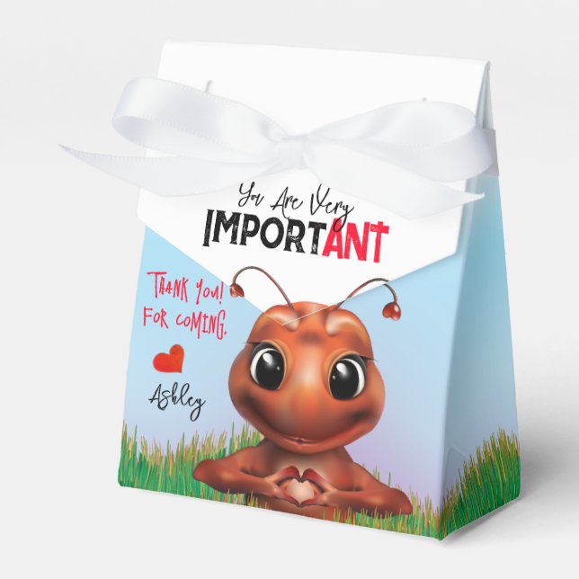Ant Sign Language Birthday Favour Box (Front Side)