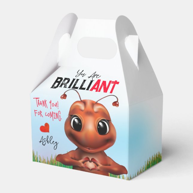 Ant Sign Language Thank You Favour Box (Front Side)