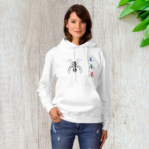 Ant Silhouettes Insects Black Blue Green and Red  Hoodie