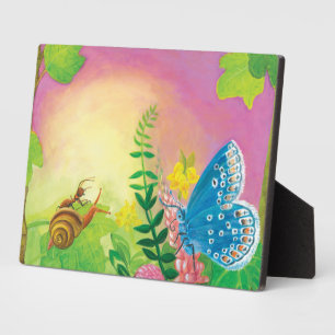 Ant, snail and Chapman's blue butterfly  Plaque