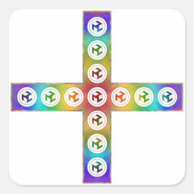 Antahkarana Cross - Male  Antahkarana Square Sticker (Front)