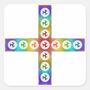 Antahkarana Cross - Male  Antahkarana Square Sticker