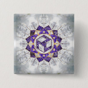 Antahkarana in Lotus Mandala- Amethyst and Pearl 15 Cm Square Badge