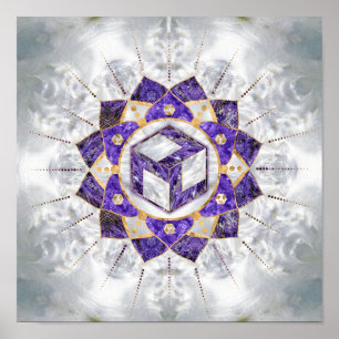 Antahkarana in Lotus Mandala- Amethyst and Pearl Poster