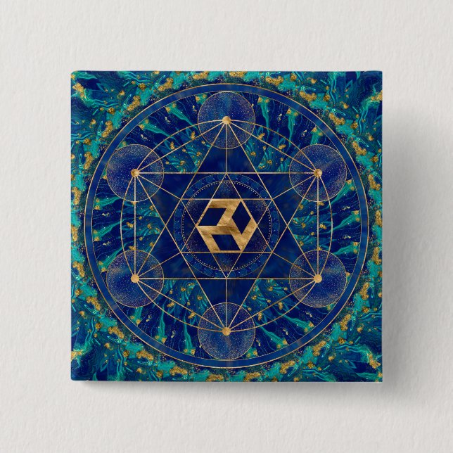 Antahkarana in Sacred Geometry Ornament 15 Cm Square Badge (Front)