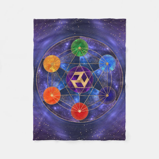 Antahkarana in Sacred Geometry Ornament - Nebula Fleece Blanket (Front)