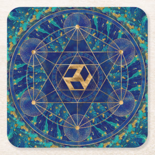 Antahkarana in Sacred Geometry Ornament Square Paper Coaster