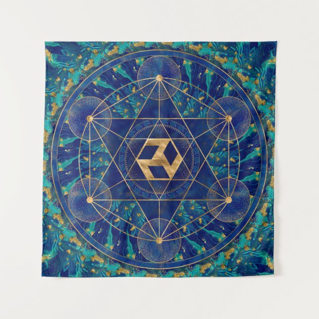 Antahkarana in Sacred Geometry Ornament Tapestry (Front)