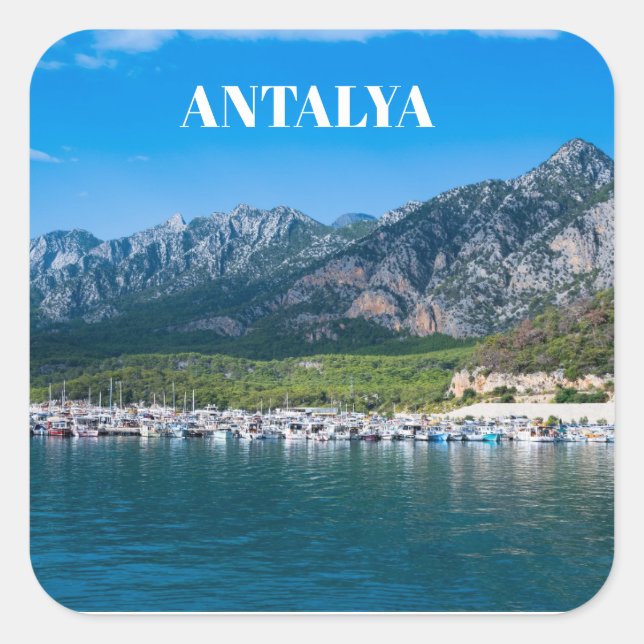 Antalya in Turkey Square Sticker (Front)