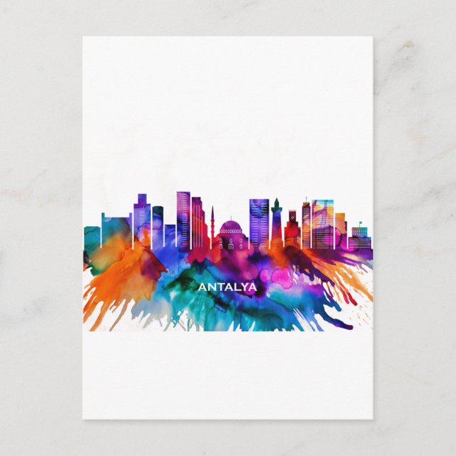 Antalya Skyline Holiday Postcard (Front)