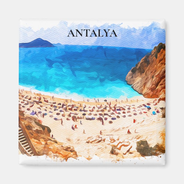 Antalya Turkey Beach Vacation Magnet (Front)