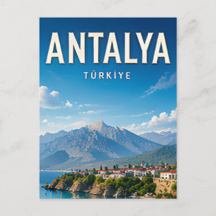 🌊 Antalya Turkey Mediterranean Coast And Waterfal Postcard