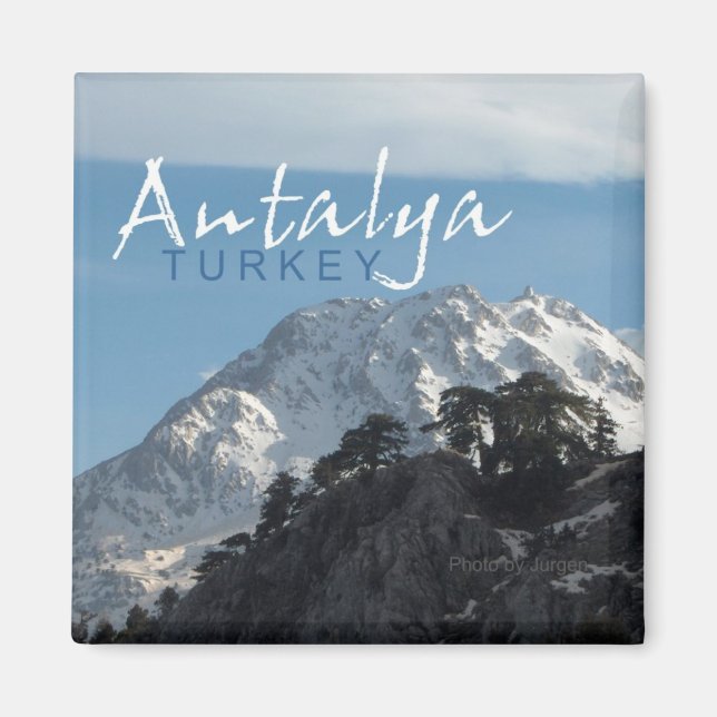 Antalya Turkey Mountain Scene Fridge Magnet (Front)