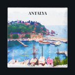 Antalya Turkey Panorama View Magnet<br><div class="desc">Beautiful magnet featuring a view of the scenery of Antalya Turkey showing the unique landscape and port of this popular travel destination. Great gift idea and souvenir.</div>