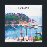 Antalya Turkey Panorama View Magnet<br><div class="desc">Beautiful magnet featuring a view of the scenery of Antalya Turkey showing the unique landscape and port of this popular travel destination. Great gift idea and souvenir.</div>