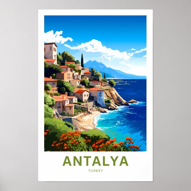 Antalya Turkey Travel Print (Front)