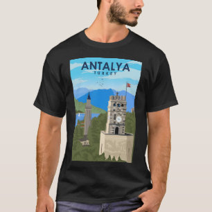 Antalya Turkey Vintage Travel Poster T-Shirt