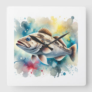Antarctic Cod 130724AREF112 - Watercolor Square Wall Clock