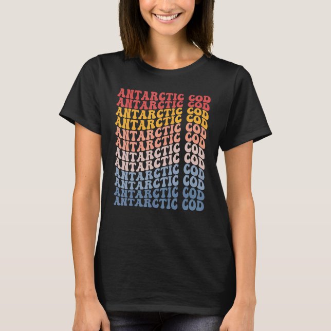 Antarctic Cod Groovy Retro Fish T-Shirt (Front)