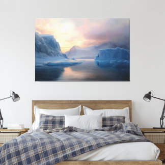 Antarctic Dawn: Iceberg & Still Waters Canvas Print