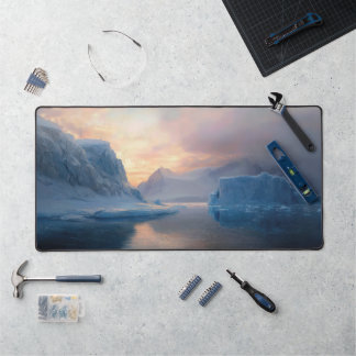 Antarctic Dawn: Iceberg & Still Waters Desk Mat