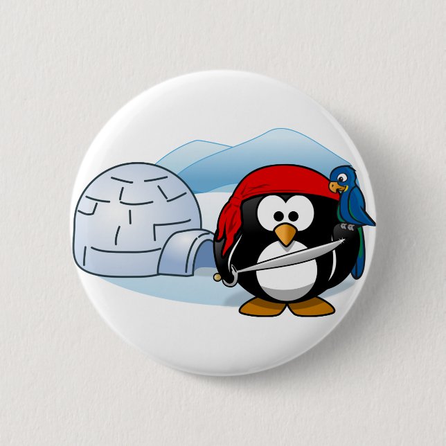 Antarctic Pitate Penguin 6 Cm Round Badge (Front)