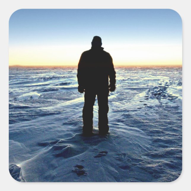 Antarctic Sunset Square Sticker (Front)