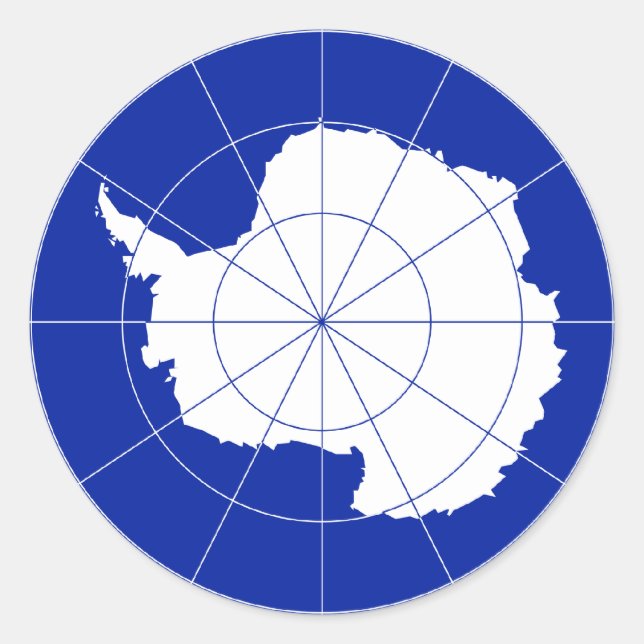 Antarctic Treaty Flag. Antarctica Classic Round Sticker (Front)