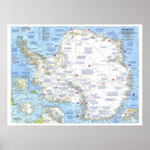 " Antarctica: 1963 Detailed MAP ... Poster